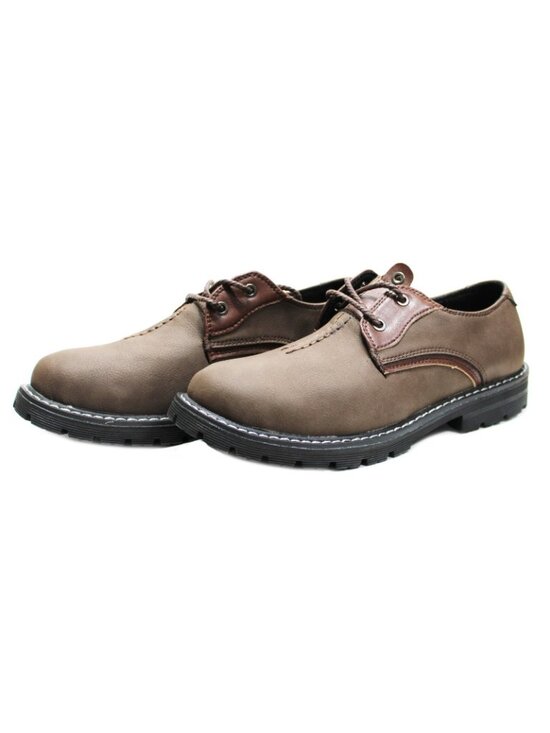 Men\'s Suede Leather Shoes Lace Up Casual Oxford Shoes Dark Brown Size 8 main image 5